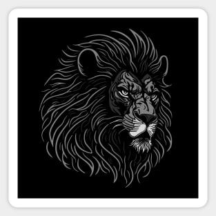 Majestic Lion Head - monochromatic Sticker